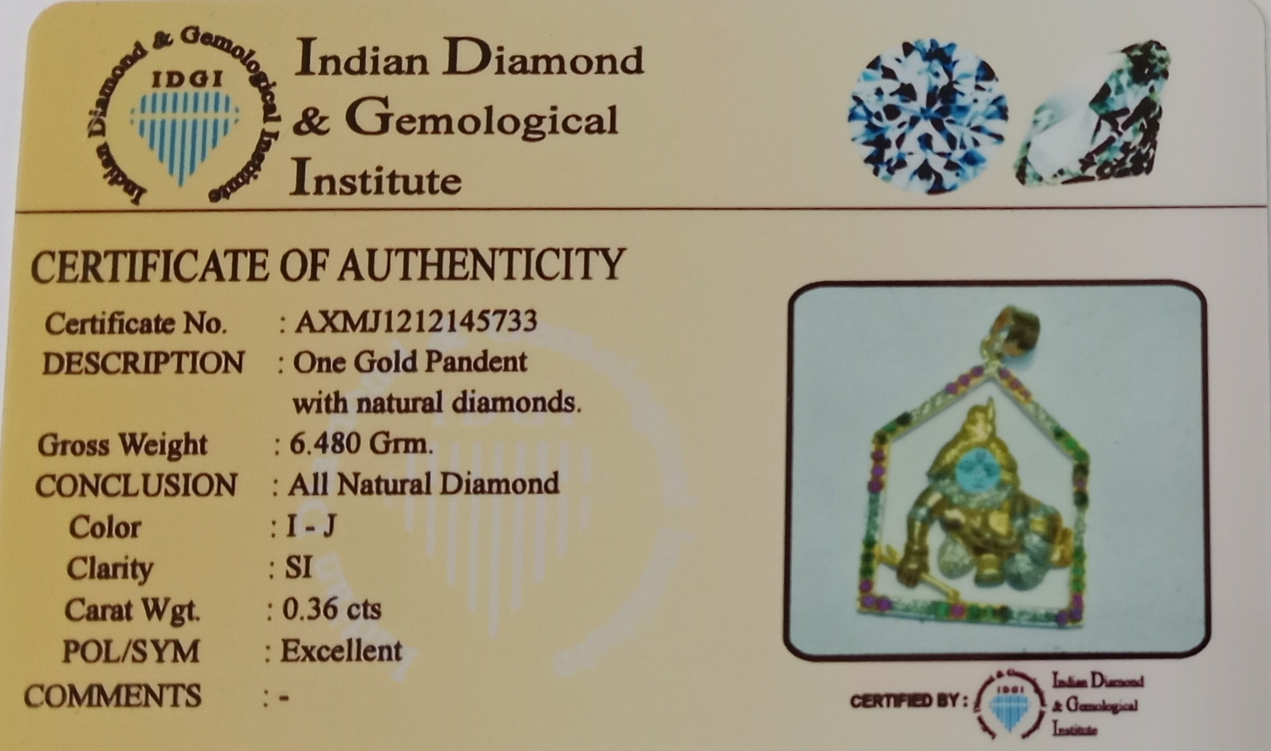 Certificate